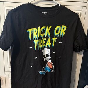 Old Navy Black Trick or Treat Bart Simpson Halloween Tee GUC size XS
